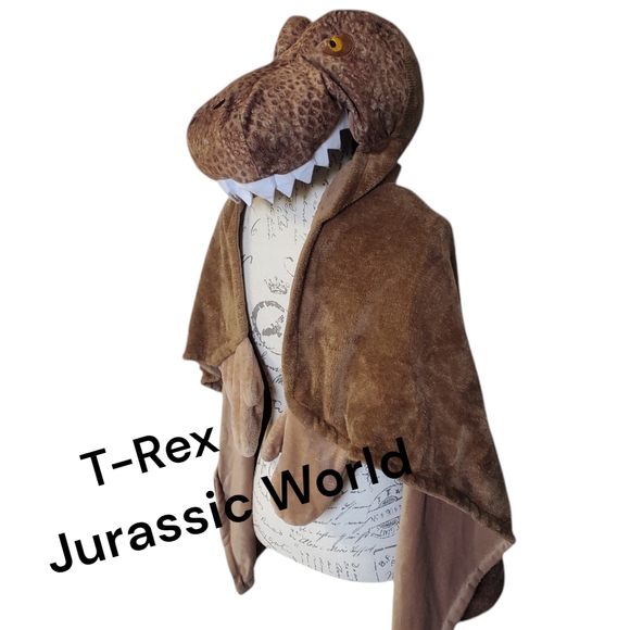 Jurassic World T-Rex Hooded Throw/Wearable Blanket 3D Plush - Picture 1 of 16